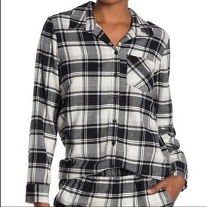 Black & White Flannel Pajama Shirt